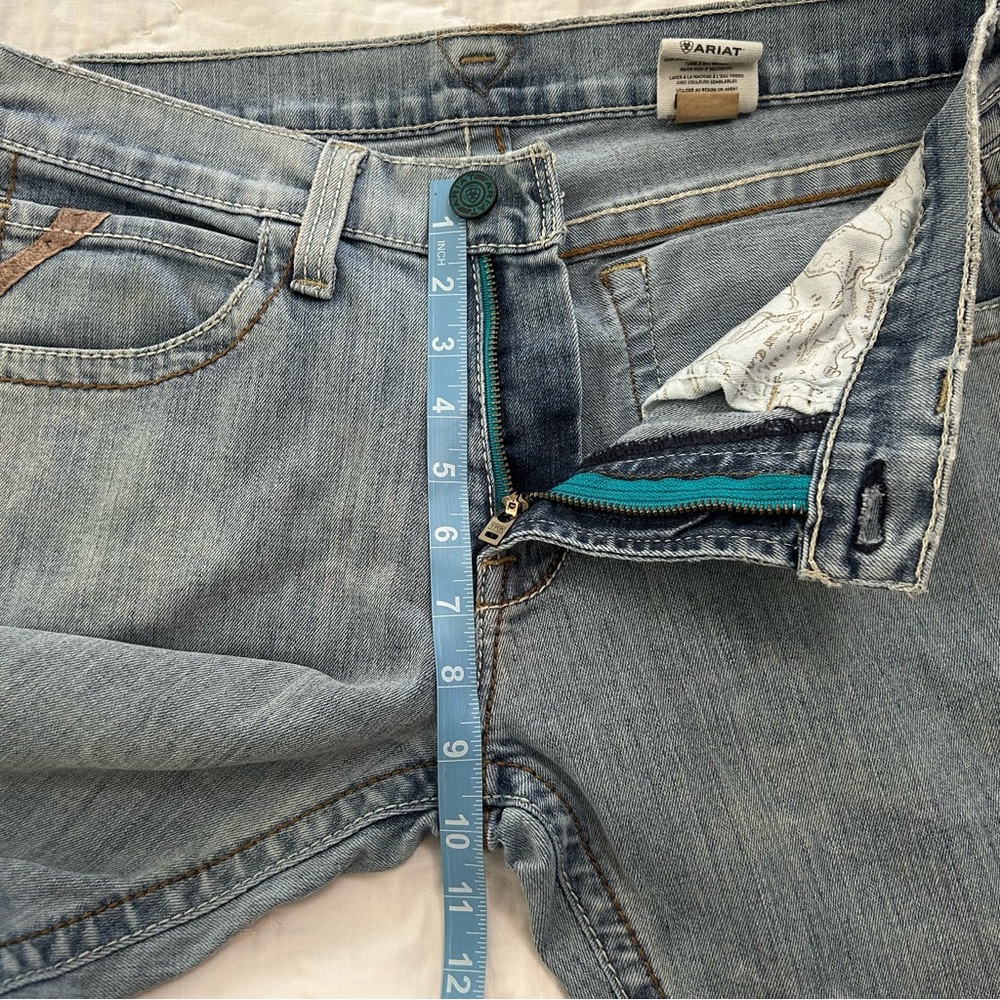 Ariat M7 Rocker Straight Leg Jeans Mens 32X34 Blue Faded Western Slim Fit Grunge - Picture 10 of 16